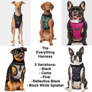 Canada Pooch The Everything Dog Harness - Black Camo Pink Reflective Splatter